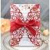 Glitter Invitation Card With Ribbon Bow Laser Cut Greeting Card European Style Invitation Card